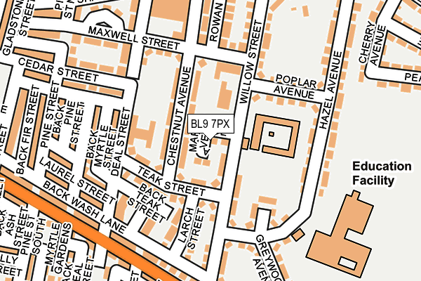 BL9 7PX map - OS OpenMap – Local (Ordnance Survey)