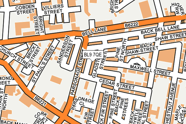 BL9 7QE map - OS OpenMap – Local (Ordnance Survey)