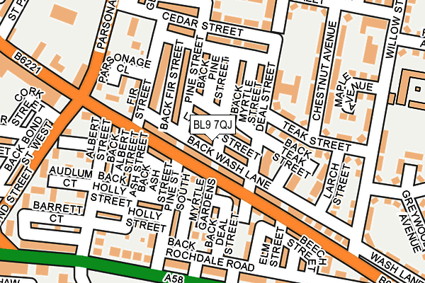 BL9 7QJ map - OS OpenMap – Local (Ordnance Survey)