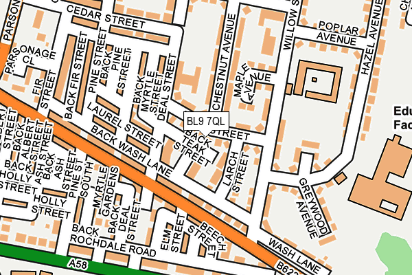 BL9 7QL map - OS OpenMap – Local (Ordnance Survey)
