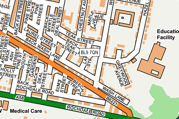 BL9 7QN map - OS OpenMap – Local (Ordnance Survey)