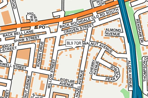 BL9 7QR map - OS OpenMap – Local (Ordnance Survey)