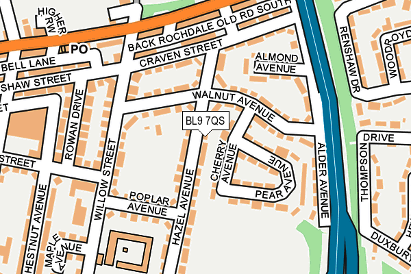BL9 7QS map - OS OpenMap – Local (Ordnance Survey)