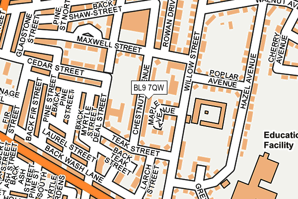 BL9 7QW map - OS OpenMap – Local (Ordnance Survey)