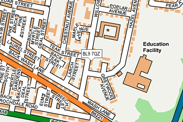 BL9 7QZ map - OS OpenMap – Local (Ordnance Survey)