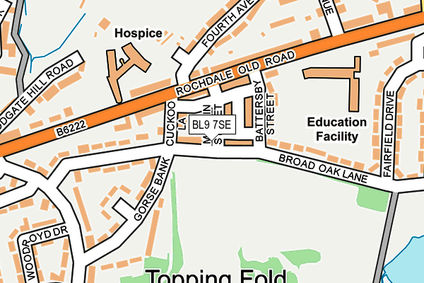 BL9 7SE map - OS OpenMap – Local (Ordnance Survey)