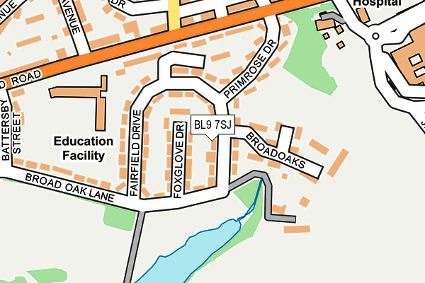 BL9 7SJ map - OS OpenMap – Local (Ordnance Survey)