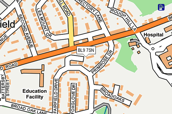 BL9 7SN map - OS OpenMap – Local (Ordnance Survey)
