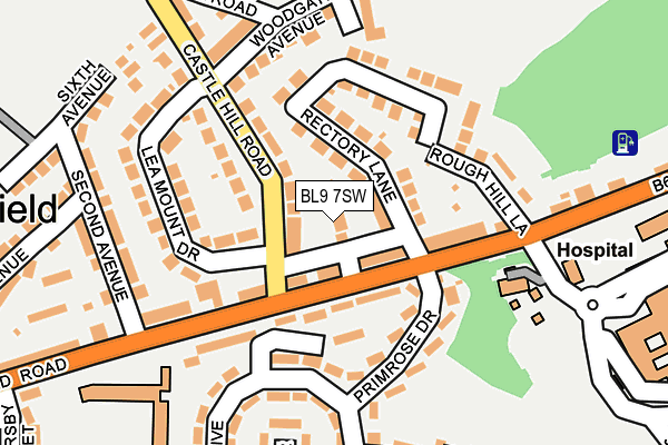 BL9 7SW map - OS OpenMap – Local (Ordnance Survey)