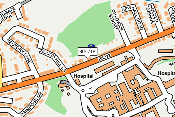 BL9 7TB map - OS OpenMap – Local (Ordnance Survey)