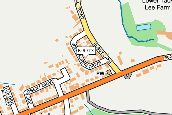 BL9 7TX map - OS OpenMap – Local (Ordnance Survey)