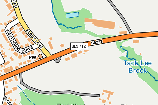 BL9 7TZ map - OS OpenMap – Local (Ordnance Survey)