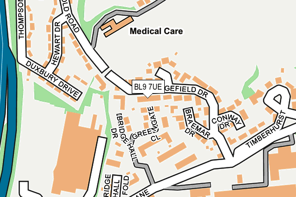 BL9 7UE map - OS OpenMap – Local (Ordnance Survey)