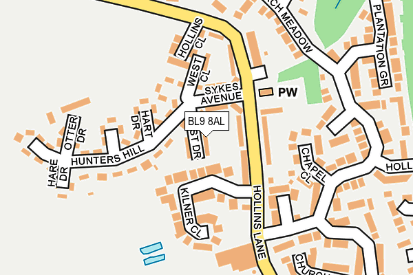 BL9 8AL map - OS OpenMap – Local (Ordnance Survey)
