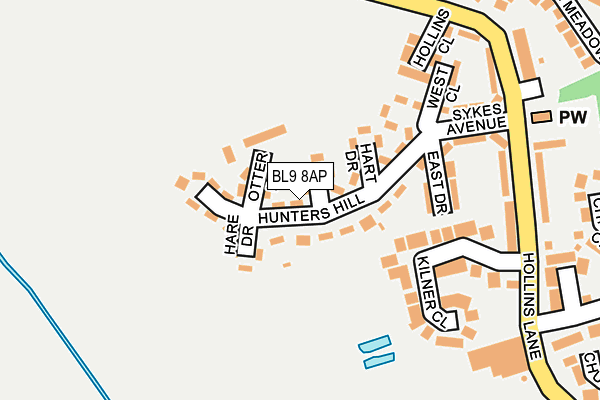 BL9 8AP map - OS OpenMap – Local (Ordnance Survey)