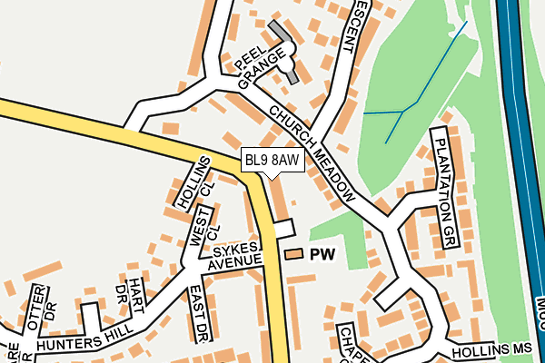 BL9 8AW map - OS OpenMap – Local (Ordnance Survey)