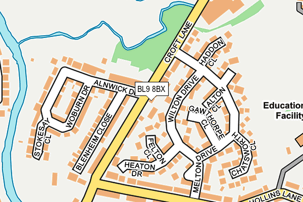 BL9 8BX map - OS OpenMap – Local (Ordnance Survey)