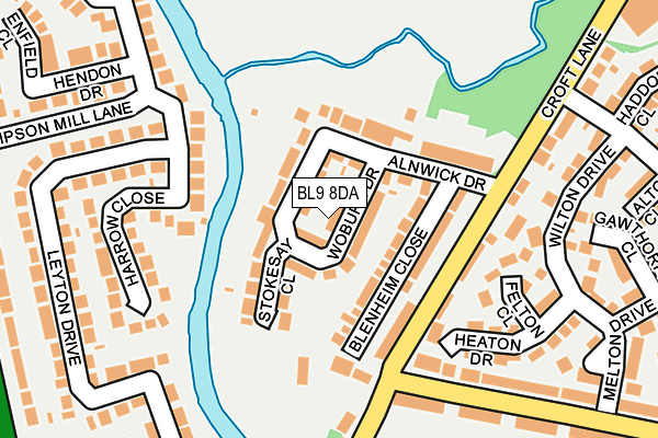 BL9 8DA map - OS OpenMap – Local (Ordnance Survey)
