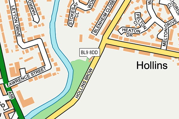 BL9 8DD map - OS OpenMap – Local (Ordnance Survey)