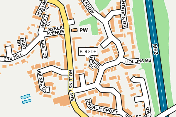 BL9 8DF map - OS OpenMap – Local (Ordnance Survey)