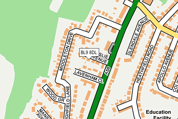 BL9 8DL map - OS OpenMap – Local (Ordnance Survey)