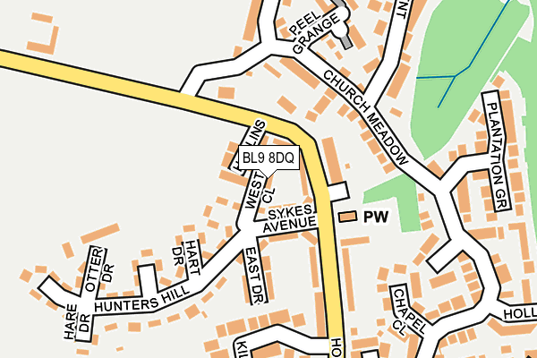 BL9 8DQ map - OS OpenMap – Local (Ordnance Survey)