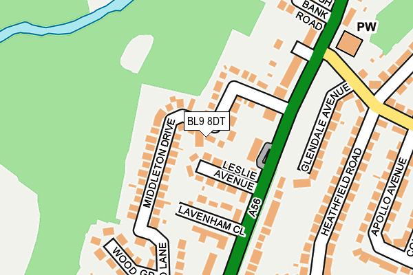 BL9 8DT map - OS OpenMap – Local (Ordnance Survey)