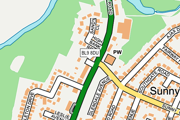 BL9 8DU map - OS OpenMap – Local (Ordnance Survey)