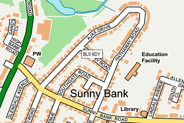 BL9 8DY map - OS OpenMap – Local (Ordnance Survey)