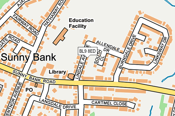 BL9 8ED map - OS OpenMap – Local (Ordnance Survey)