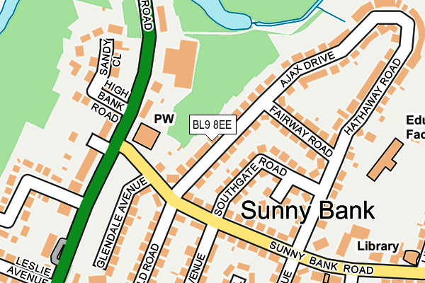BL9 8EE map - OS OpenMap – Local (Ordnance Survey)