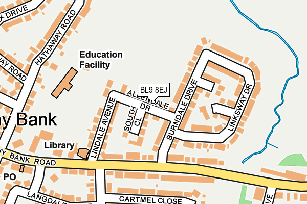 BL9 8EJ map - OS OpenMap – Local (Ordnance Survey)
