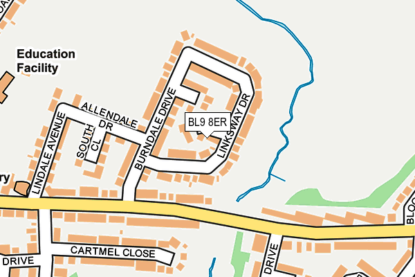 BL9 8ER map - OS OpenMap – Local (Ordnance Survey)
