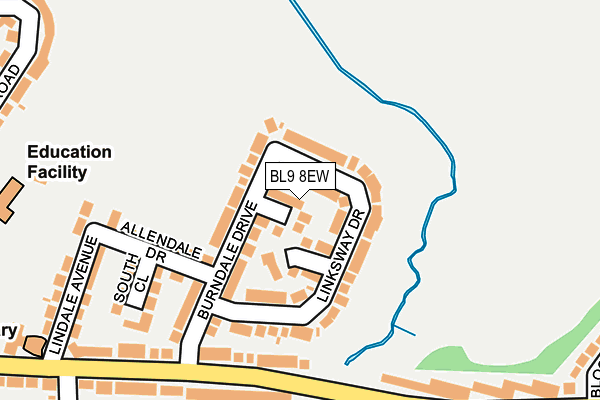 BL9 8EW map - OS OpenMap – Local (Ordnance Survey)