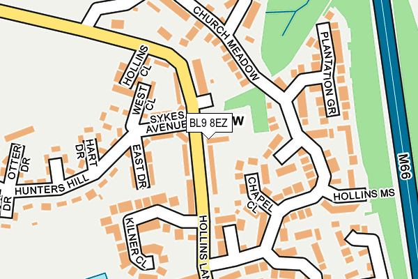 BL9 8EZ map - OS OpenMap – Local (Ordnance Survey)