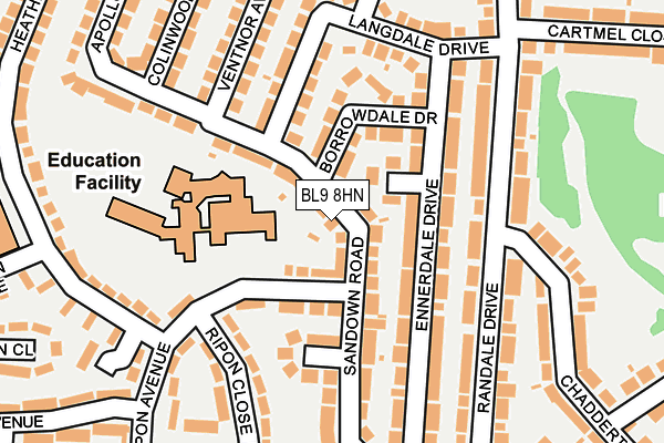 BL9 8HN map - OS OpenMap – Local (Ordnance Survey)