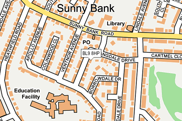 BL9 8HP map - OS OpenMap – Local (Ordnance Survey)