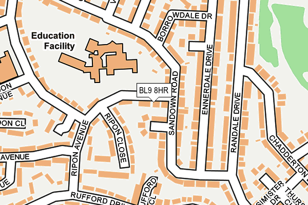 BL9 8HR map - OS OpenMap – Local (Ordnance Survey)