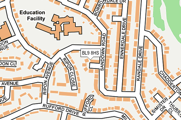 BL9 8HS map - OS OpenMap – Local (Ordnance Survey)