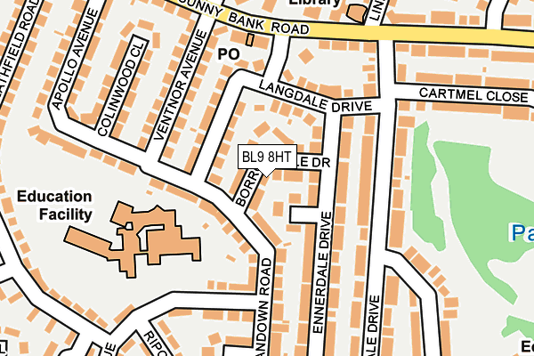 BL9 8HT map - OS OpenMap – Local (Ordnance Survey)