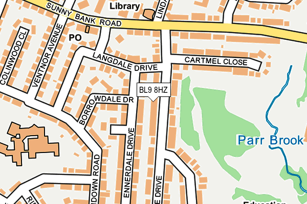 BL9 8HZ map - OS OpenMap – Local (Ordnance Survey)