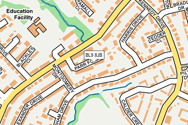 BL9 8JB map - OS OpenMap – Local (Ordnance Survey)