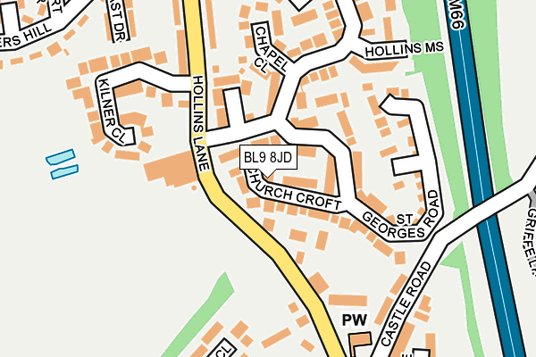 BL9 8JD map - OS OpenMap – Local (Ordnance Survey)