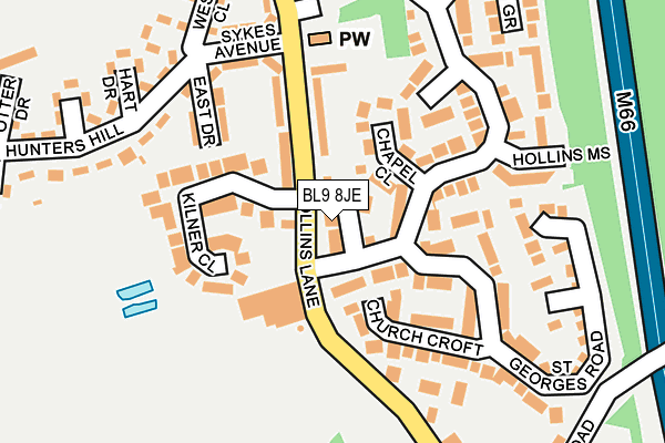 BL9 8JE map - OS OpenMap – Local (Ordnance Survey)