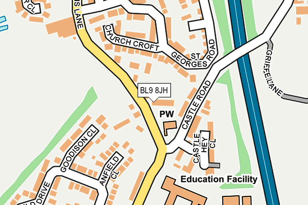 BL9 8JH map - OS OpenMap – Local (Ordnance Survey)