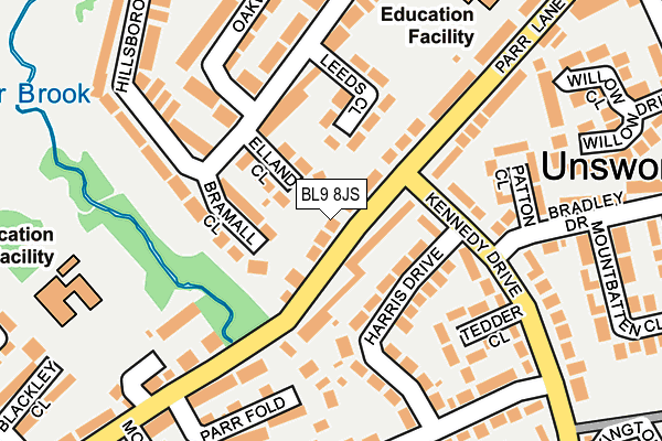 BL9 8JS map - OS OpenMap – Local (Ordnance Survey)