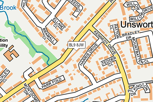 BL9 8JW map - OS OpenMap – Local (Ordnance Survey)