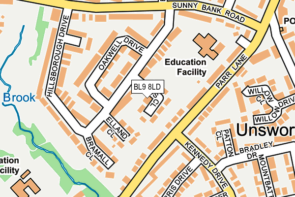 BL9 8LD map - OS OpenMap – Local (Ordnance Survey)