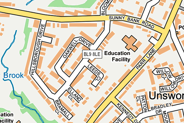 BL9 8LE map - OS OpenMap – Local (Ordnance Survey)