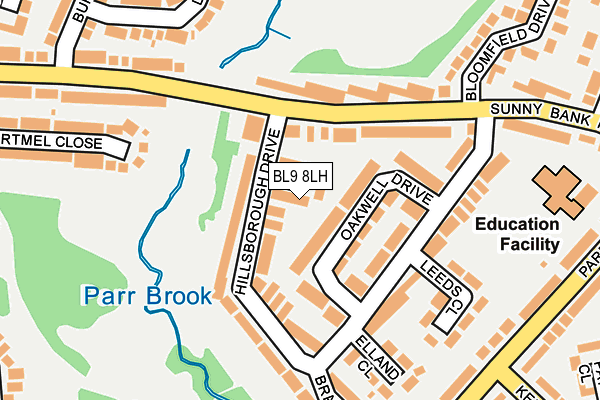BL9 8LH map - OS OpenMap – Local (Ordnance Survey)